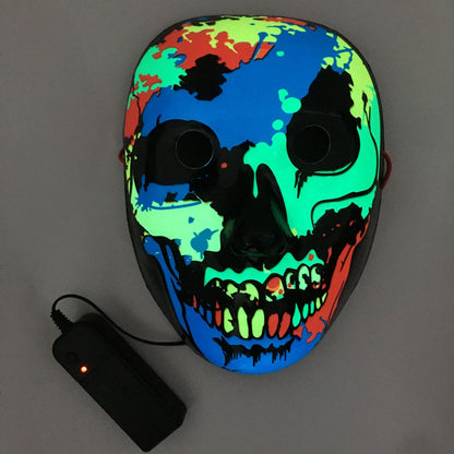 LED Neon Glowing Halloween Mask – Luminous EL Light-Up Party & Cosplay Face Mask