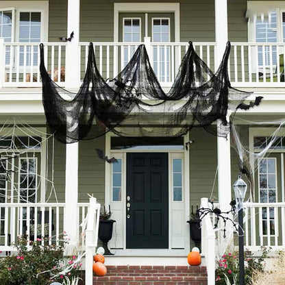 Spooky Black Halloween Gauze – Haunted House & Party Decoration