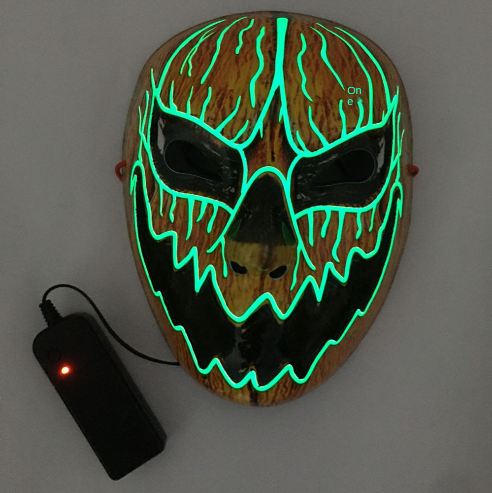 LED Neon Glowing Halloween Mask – Luminous EL Light-Up Party & Cosplay Face Mask
