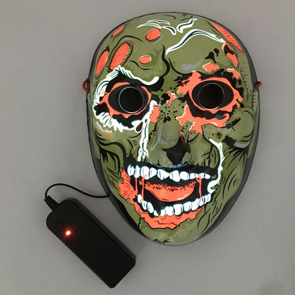 LED Neon Glowing Halloween Mask – Luminous EL Light-Up Party & Cosplay Face Mask