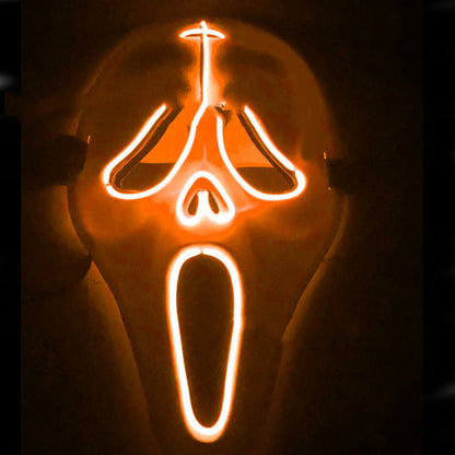Halloween Ghost Face Fluorescent Ball Glowing Mask